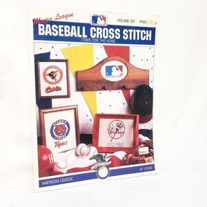 MLB Baseball Cross Stitch Logos Teams Booklet 1988 Detroit Tigers Yankees Royals